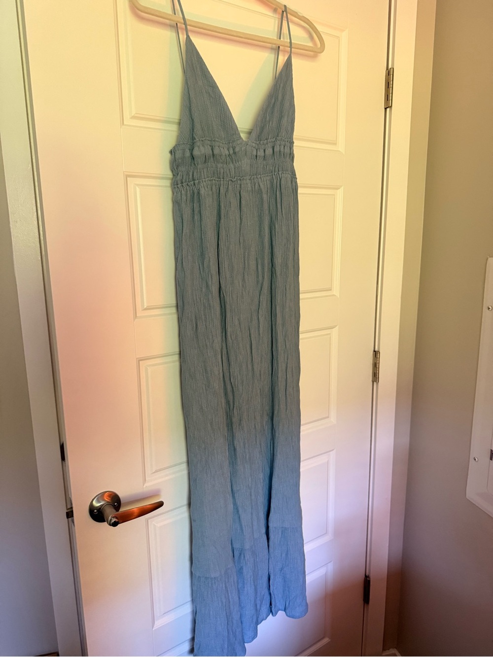 Light Blue Maxi Dress with Spaghetti Straps